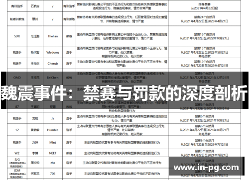 魏震事件：禁赛与罚款的深度剖析